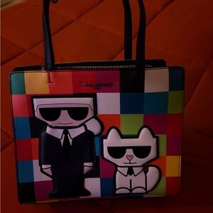 Karl Lagerfeld Colorful Checkered Handbag